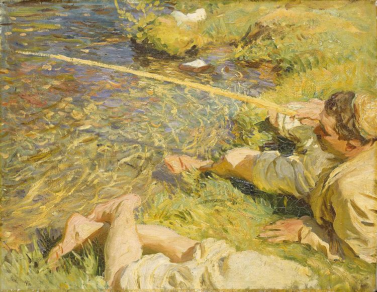 John Singer Sargent A Man Fishing oil painting image